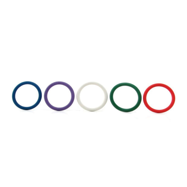 Rubber 1.25 Inch C-Ring 5 Pack in Rainbow