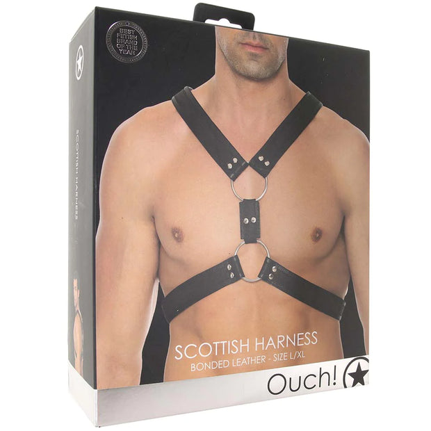 Ouch! Scottish Bonded Leather Harness in S/M