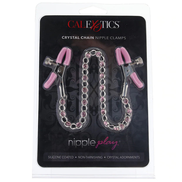 nipple play Crystal Chain Nipple Clamps Pink
