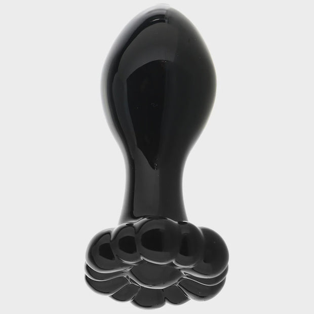 Crystal Glass Flower Plug in Black