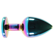 Medium Aluminum Plug with Rainbow Gem in Multicolor