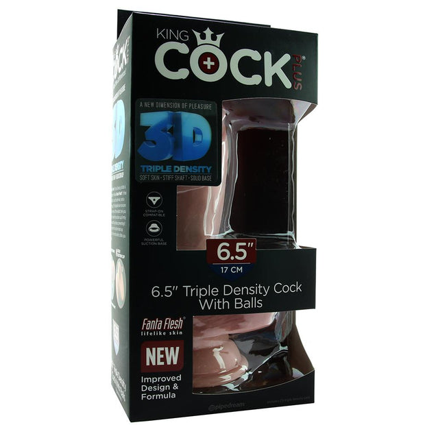 King Cock Plus Triple Density 6.5" Cock with Balls in Flesh
