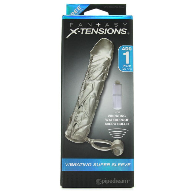 Vibrating Super Sleeve in Clear