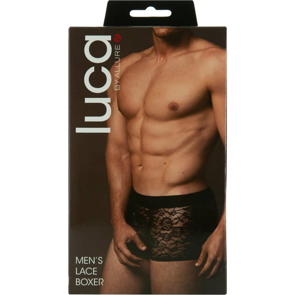 Luca – Men’s Lace Boxer – Black – L/XL