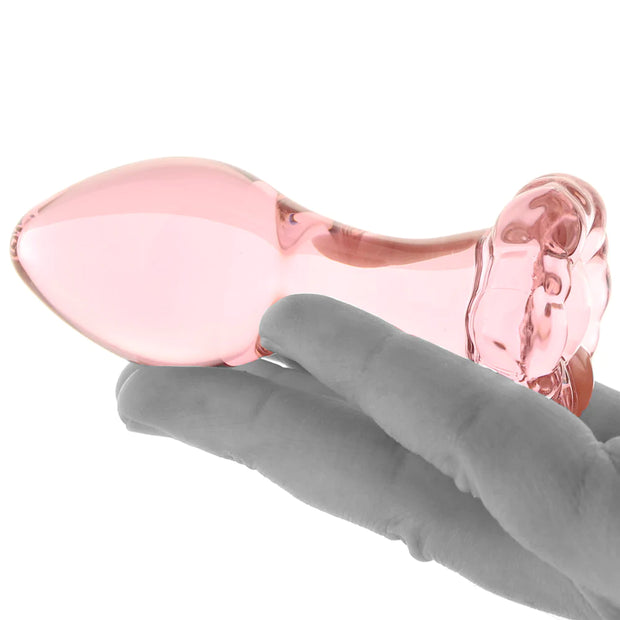 Crystal Glass Flower Plug in Pink