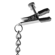 Broad Tip Clamp Silver with Link Chain