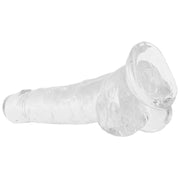 King Cock 7" Clear Cock with Balls in Clear