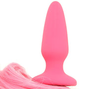 Unicorn Tails Silicone Butt Plug in Pastel Pink