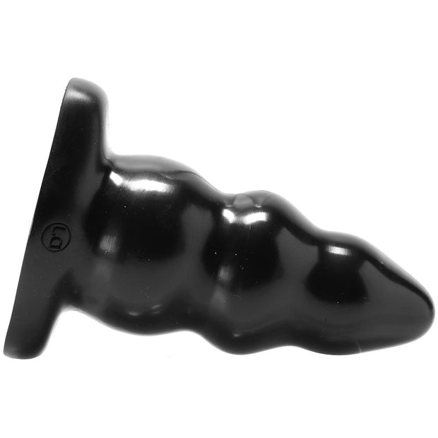 Triple Ripple Large Butt Plug in Black