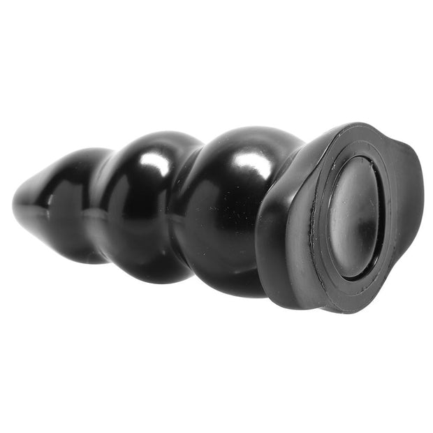 Triple Ripple Large Butt Plug in Black