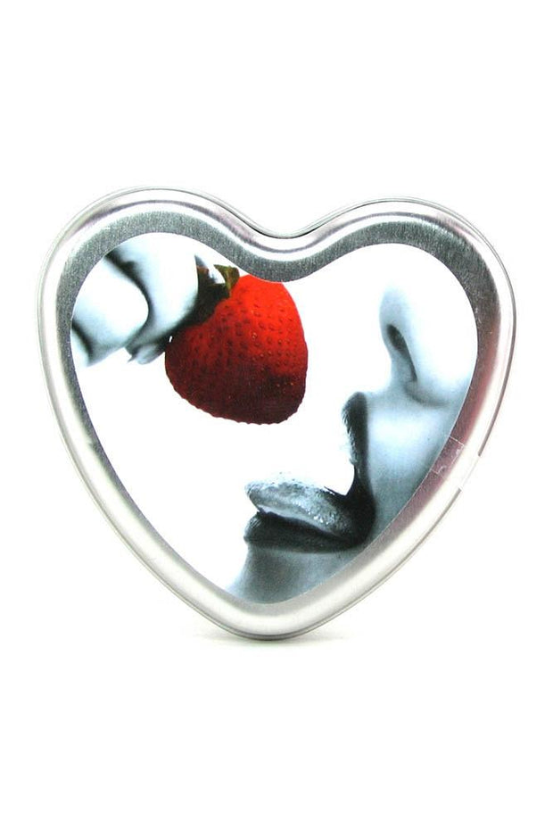 Edible Massage Oil Heart Candle 4.7oz/133g in Strawberry