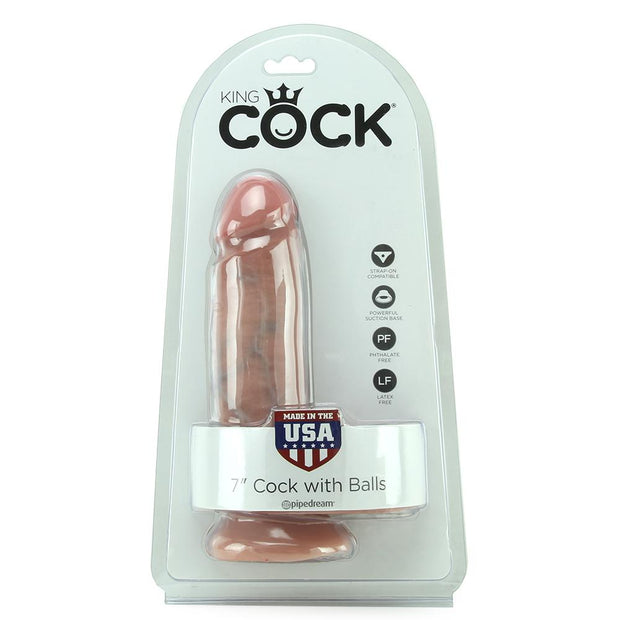 King Cock 7" Cock with Balls in Flesh realistic