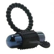 Vibrating Silicone Super Ring in Black