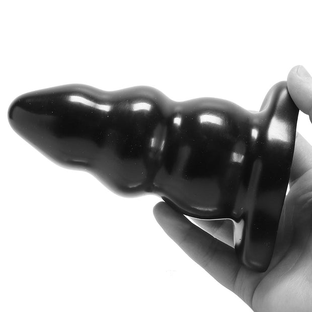 Triple Ripple Large Butt Plug in Black