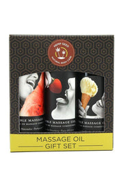 Hempseed Edible Massage Oil Gift Set in 2oz/60mL x 3