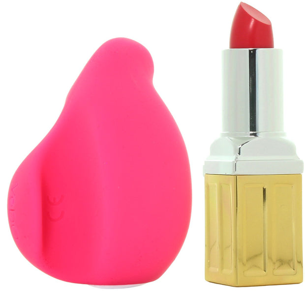 VeDo Yumi Rechargeable Finger Vibe in Foxy Pink size compare lipstick