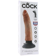 King Cock 7" Vibrating Flexible Posable Suction Cup Dildo White Tan Flesh