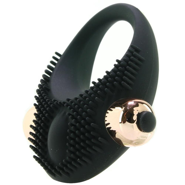 X-Gen Frederick's Of Hollywood's Vibrating Couple's Ring Black Gold Textured Rechargeable
