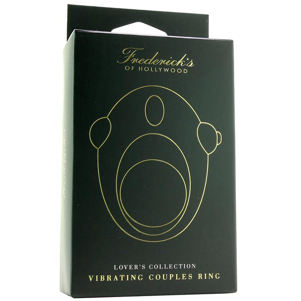X-Gen Frederick's Of Hollywood's Vibrating Couple's Ring Black Gold Textured Rechargeable Package Front Box