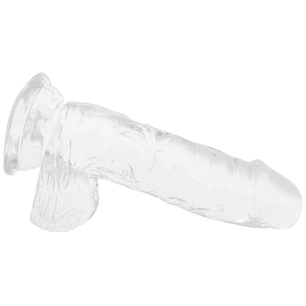 5" King Cock Crystal Clear With Balls Suction Cup Translucent Dildo