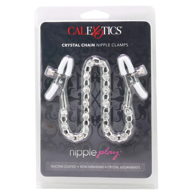 nipple play Crystal Chain Nipple Clamps White