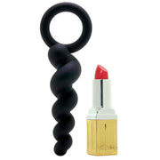 Satisfyer Plugs Silicone 3 Piece Set in Black Anal Toy size compare lipstick