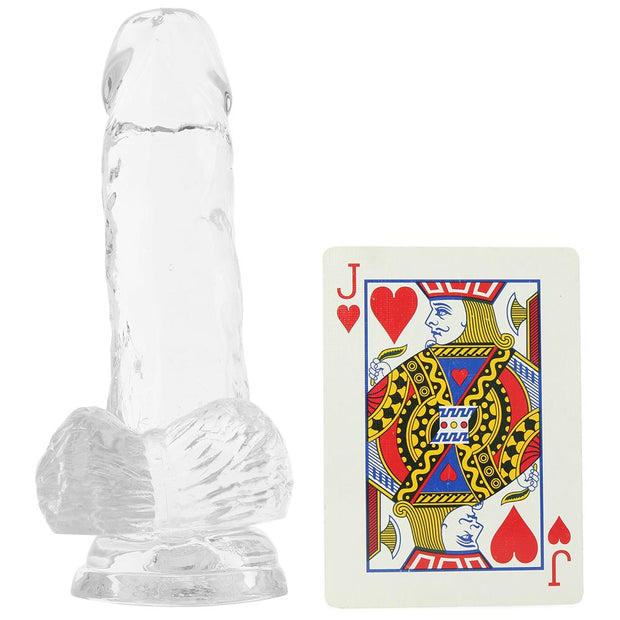 5" King Cock Crystal Clear With Balls Suction Cup Translucent Dildo Card