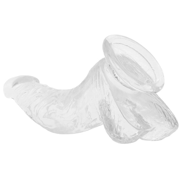 King Cock 7.5 inch Suction Cup Strap On Compatible With Balls Crystal Clear Dildo Pipedream curve