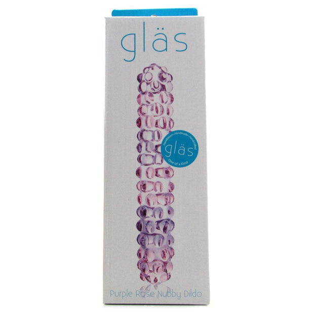 Purple Rose Nubby Glass Dildo