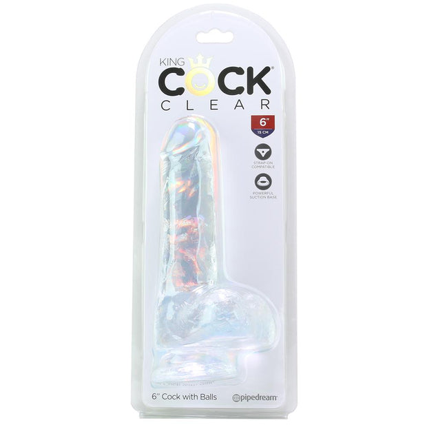 King Cock 6" Clear Cock with Balls