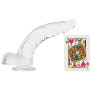 King Cock 7.5 inch Suction Cup Strap On Compatible With Balls Crystal Clear Dildo Pipedream curve card size compare