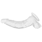 King Cock 7.5 inch Suction Cup Strap On Compatible With Balls Crystal Clear Dildo Pipedream curve