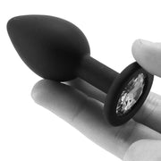 Regular Diamond Silicone Butt Plug in Black