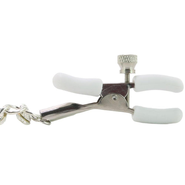 nipple play Crystal Chain Nipple Clamps White