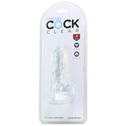 King Cock 4" Clear Cock with Balls