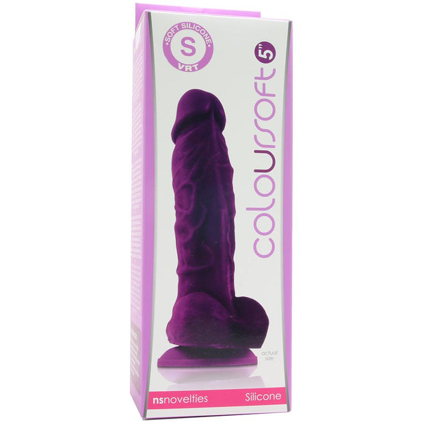 ColourSoft 5" Soft Silicone Dildo in Purple