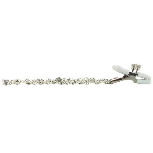 nipple play Crystal Chain Nipple Clamps White