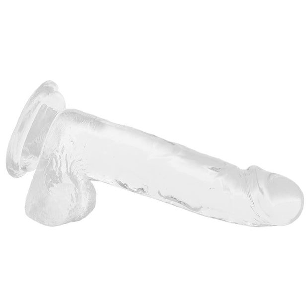 King Cock 7" Clear Cock with Balls in Clear