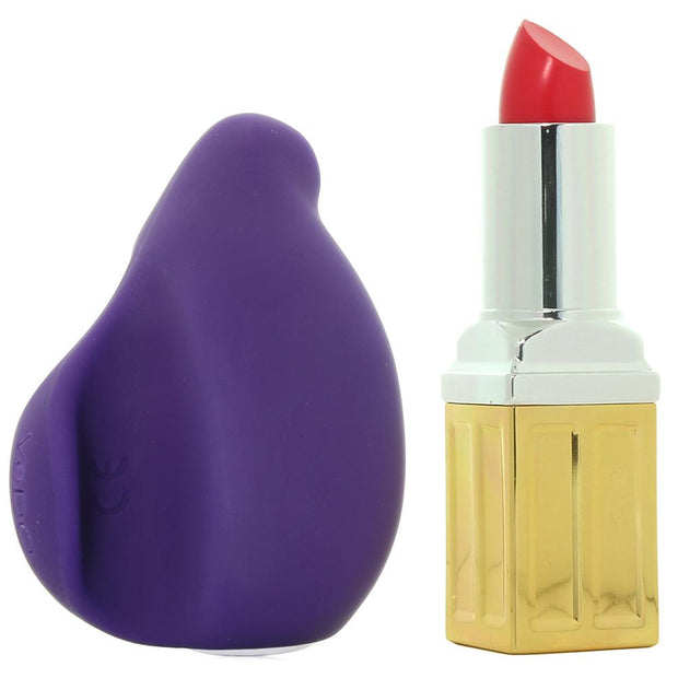Yumi Rechargeable Finger Vibe in The Deep Purple size compare lipstick
