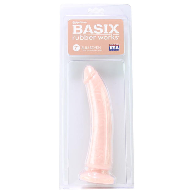 Basix Slim 7 Inch Dildo in Flesh