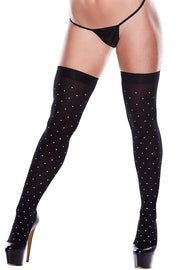 Polka Dot Opaque Thigh Highs in OSXL