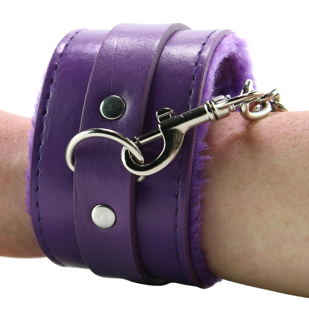 Ouch! Plush Wrist Cuffs in Purple
