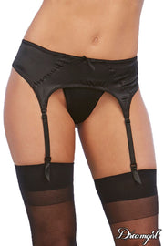 Satin Garter Belt Black O/S