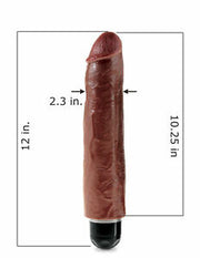 KING COCK  10 INCHES VIBRATING STIFFY - BROWN