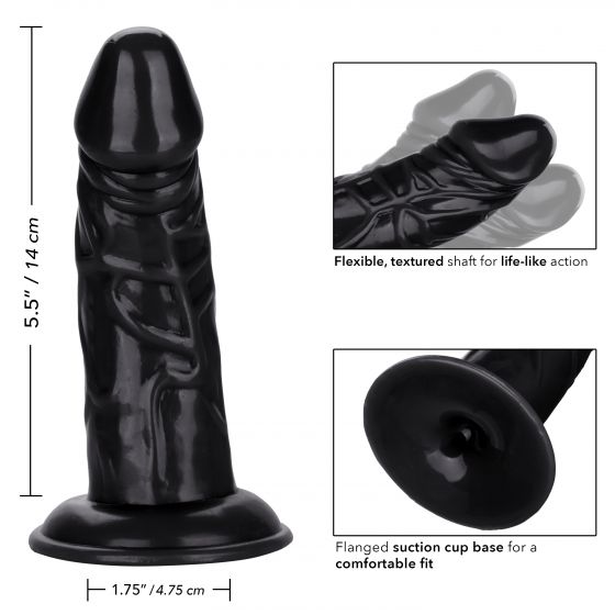 Back End Chubby Silicone Dildo in Black