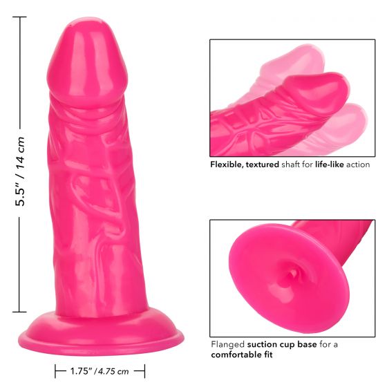 Back End Chubby Silicone Dildo in Pink